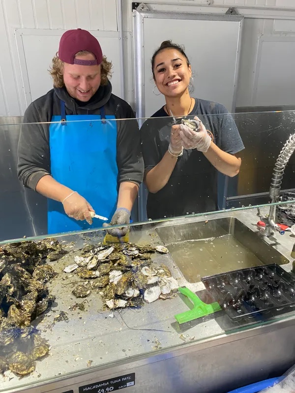 Fresh oyster opening