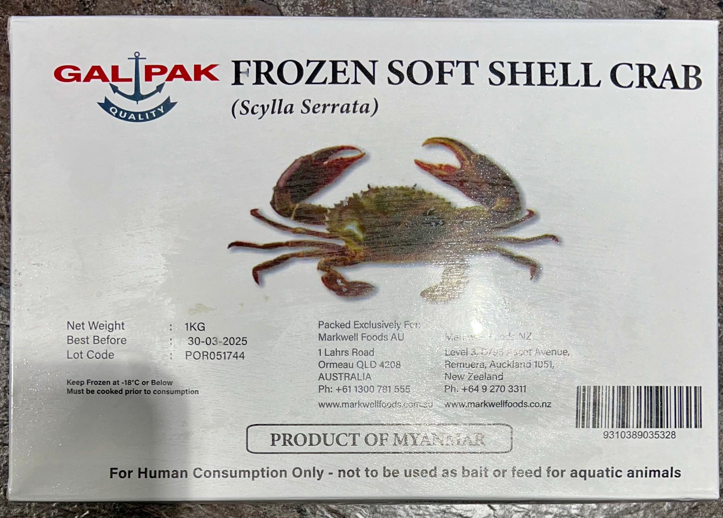 Crab Soft Shell 1kg pack