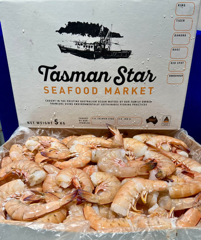 king Prawns Raw Headless 5kg carton.