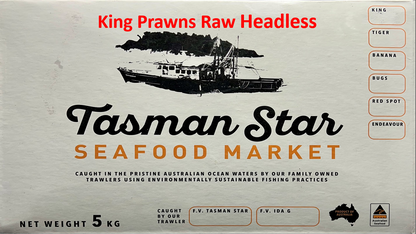 king Prawns Raw Headless 5kg carton.